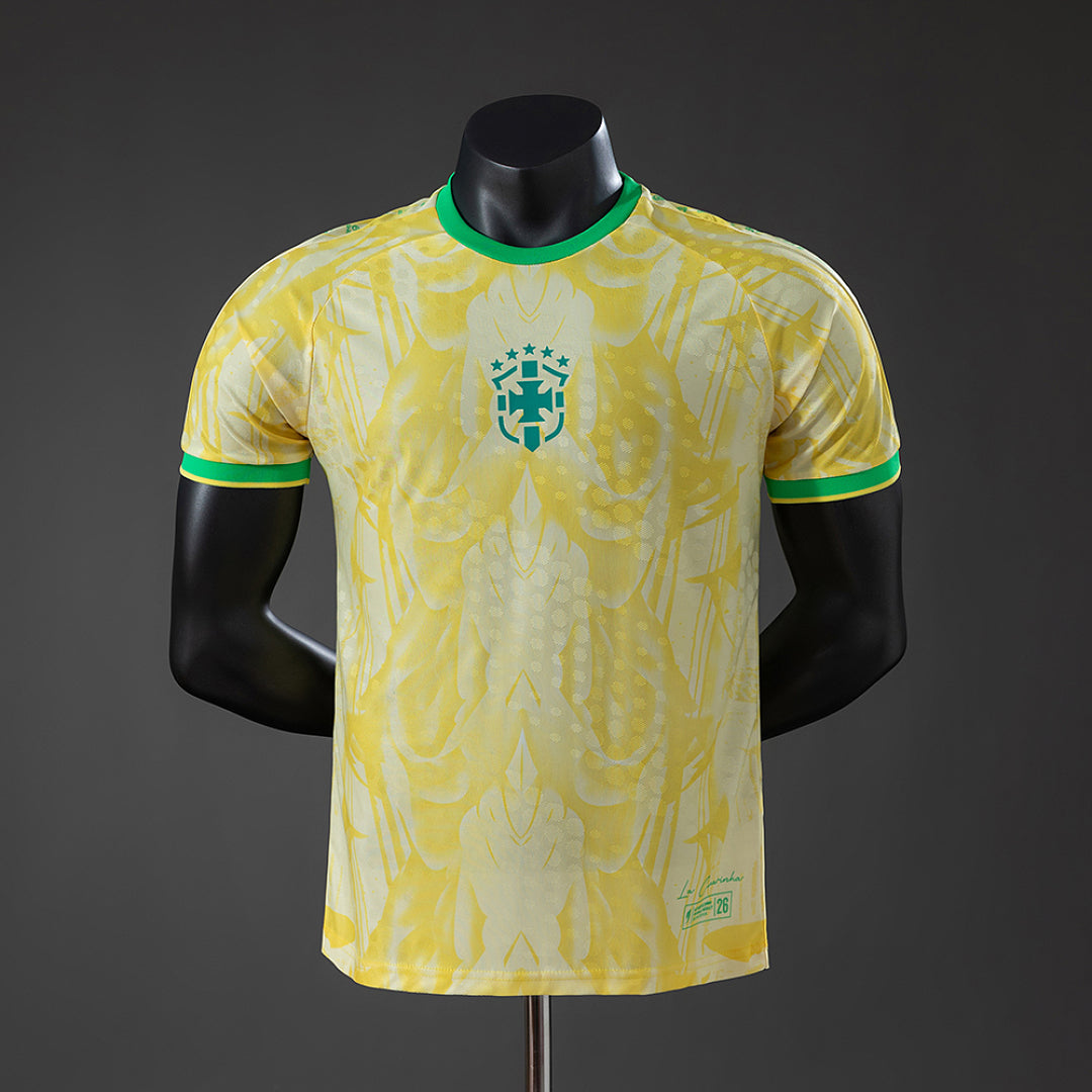 Camiseta Brasil Amarilla Mundial Edición Especial 2026 Versión Jugador - frente