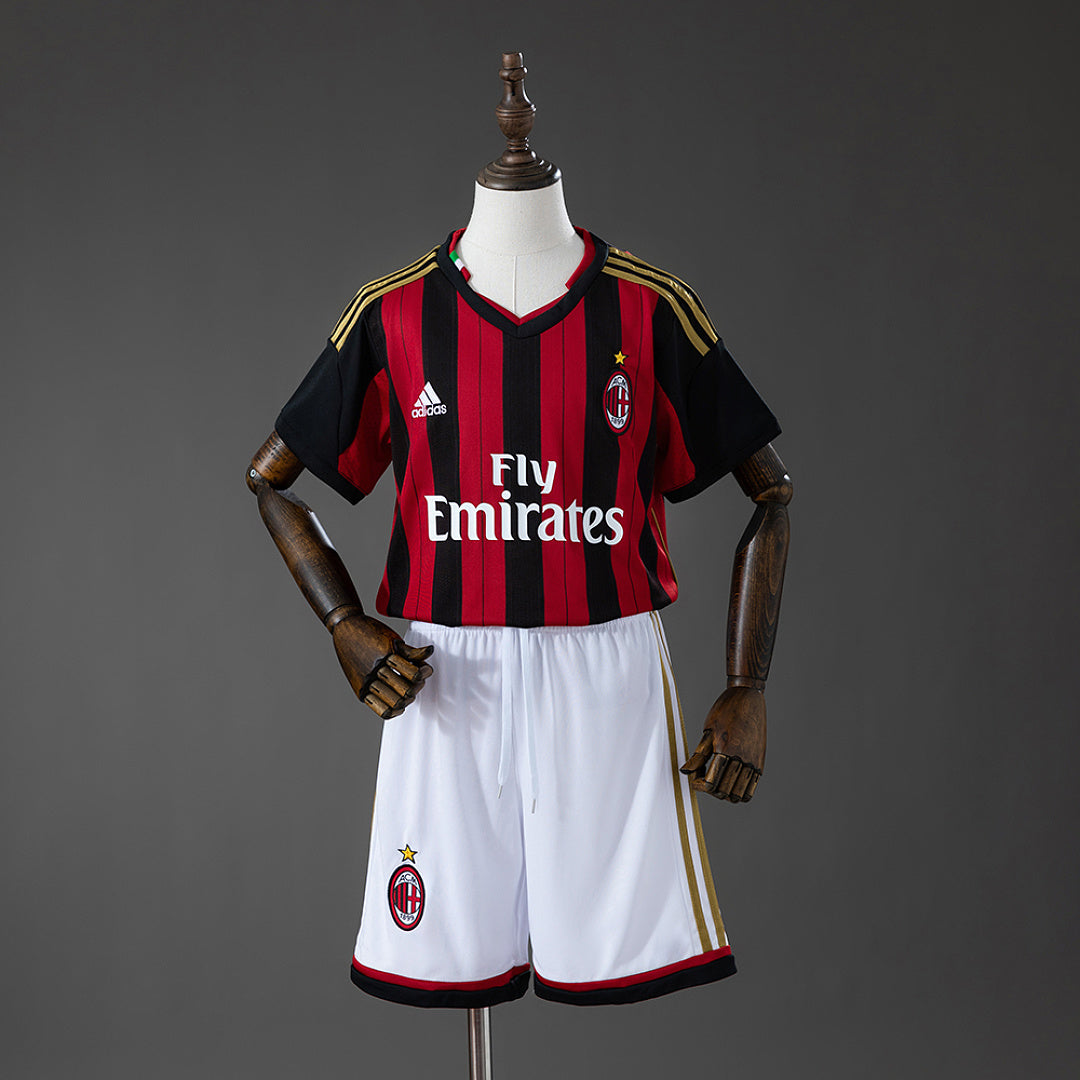 Conjunto Niños AC Milan Local Gris y Negra 13/14 - frente