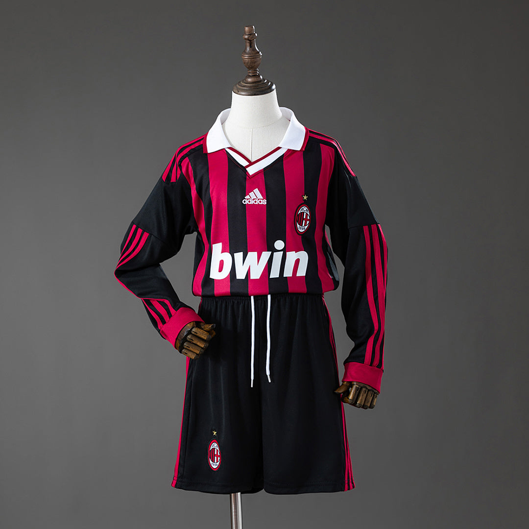 Conjunto Niños AC Milan Local Manga Larga 09/10 - frente