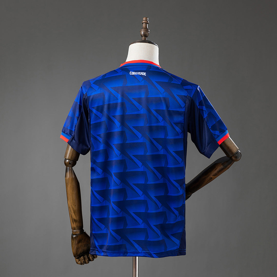 Camiseta Cabo Verde Local Azul y Gris 2026 - espalda