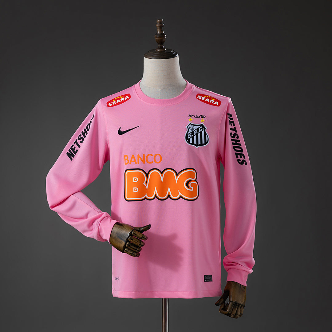Camiseta Retro Santos Rosada Manga Larga 12/13 - frente