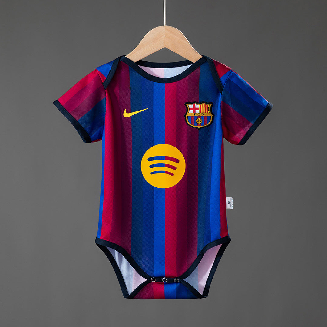 Conjunto Niños FC Barcelona Local Gris y Azul Marino 2026/27 - frente