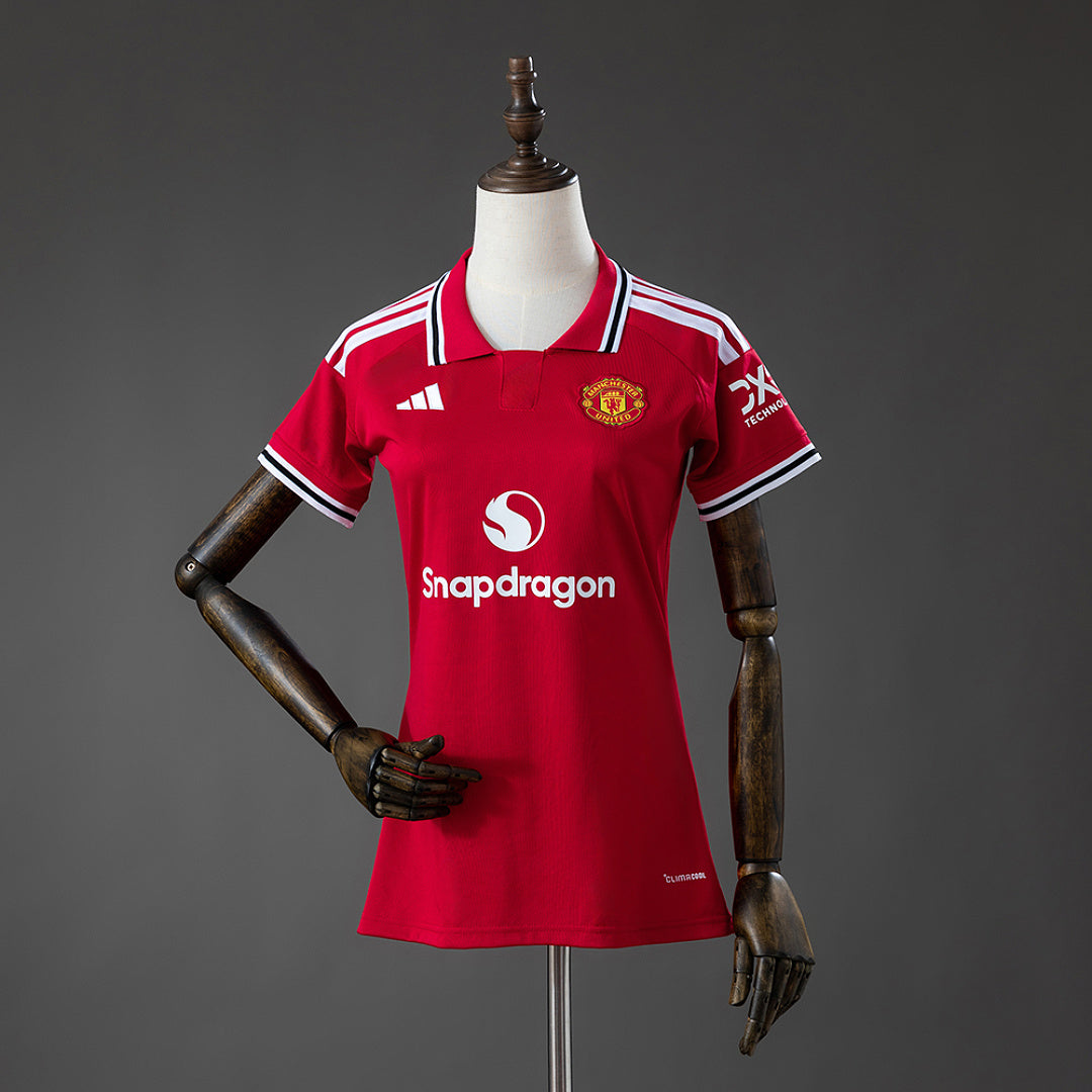 Camiseta Manchester United Local Gris y Burdeos 2026/27 Mujer - frente