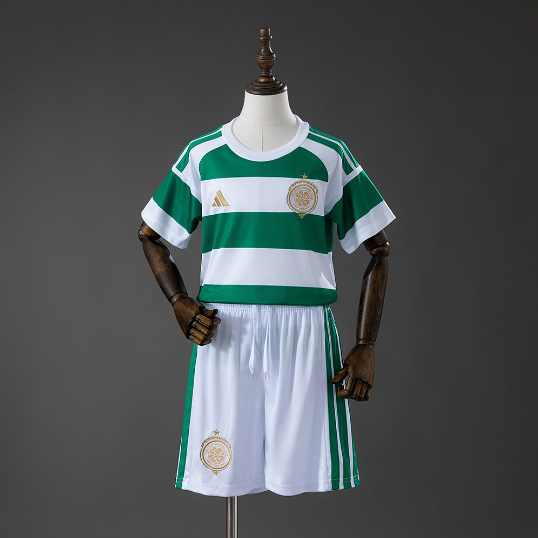 Conjunto Niños Celtic Local Gris y Celeste 2026/27 - frente