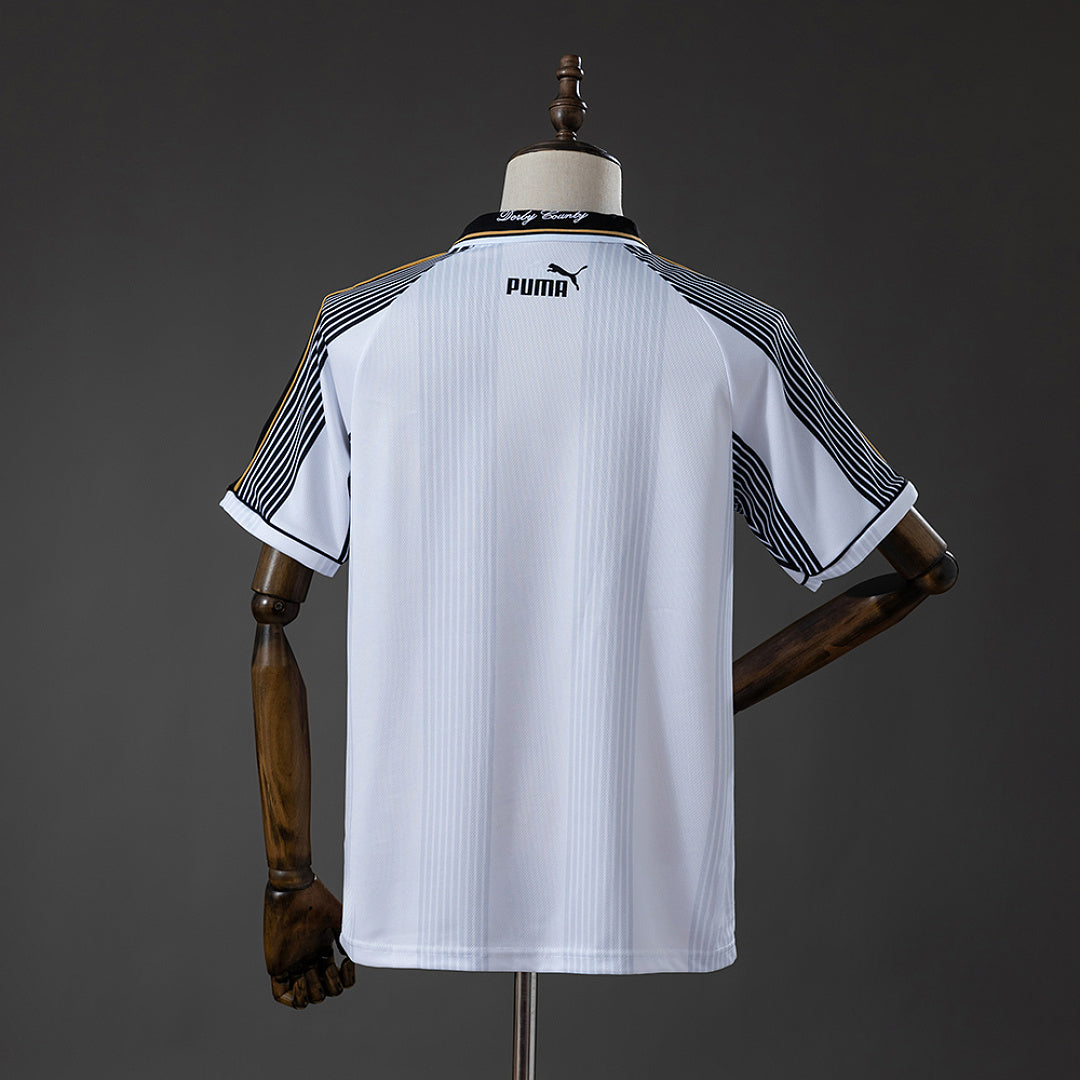 Camiseta Retro Derby County Local Celeste y Gris Claro 95/96 - espalda