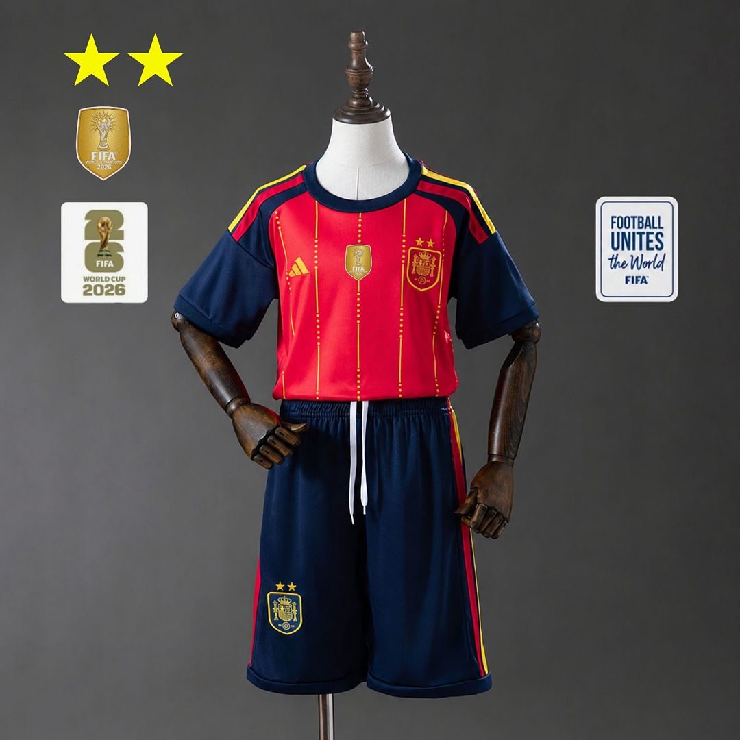 Conjunto Niños España Local Edición Campeón 2026 - frente