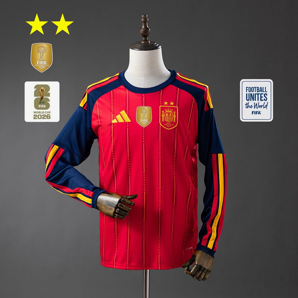 Camiseta España Local Edición Campeón Manga Larga 2026 - frente