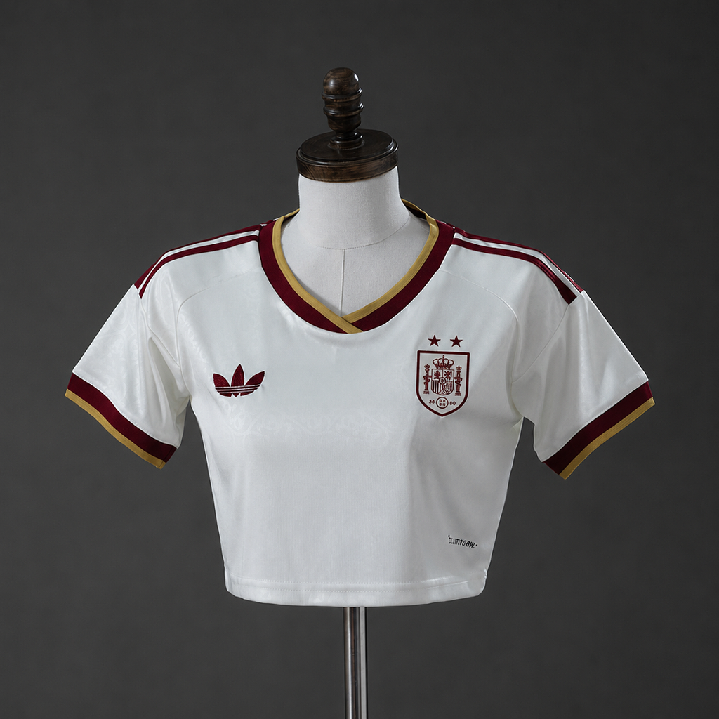 Camiseta España Visita Gris y Gris Claro Edición Campeón 2026 Mujer - frente