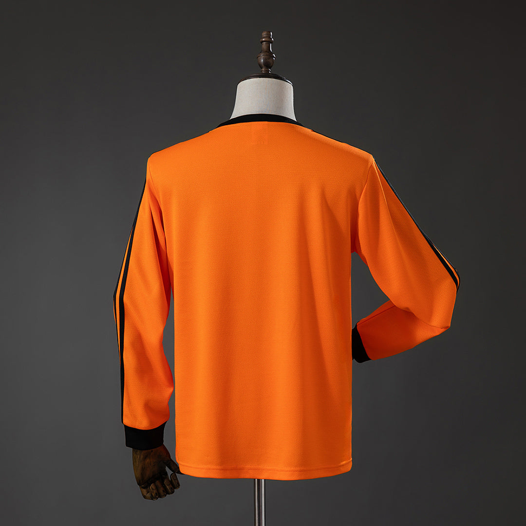 Camiseta Retro Países Bajos Local Manga Larga 1980 - espalda