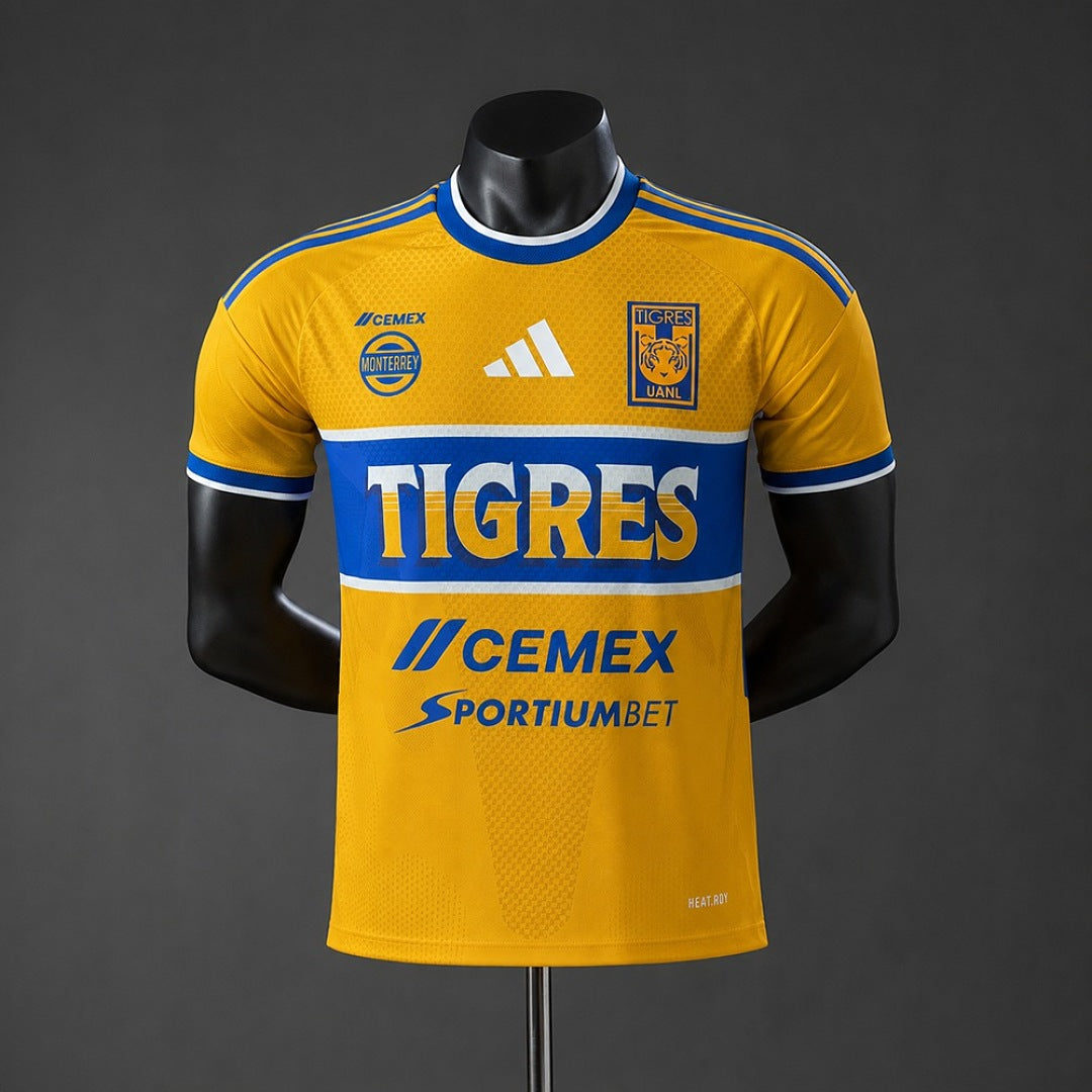 Camiseta Tigres UANL Local Dorada y Azul Marino 2026/27 Versión Jugador - frente