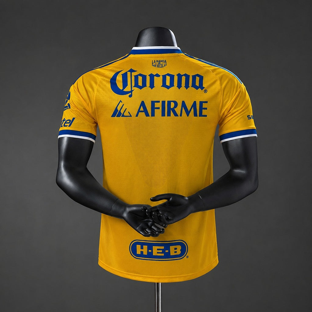 Camiseta Tigres UANL Local Dorada y Gris 2026/27 Versión Jugador - espalda