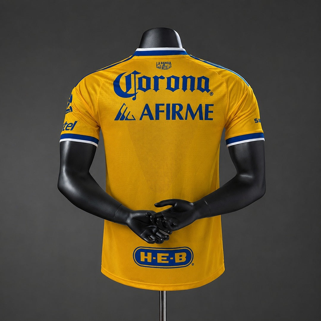 Camiseta Tigres UANL Local Dorada y Gris 2026/27 Versión Jugador - espalda