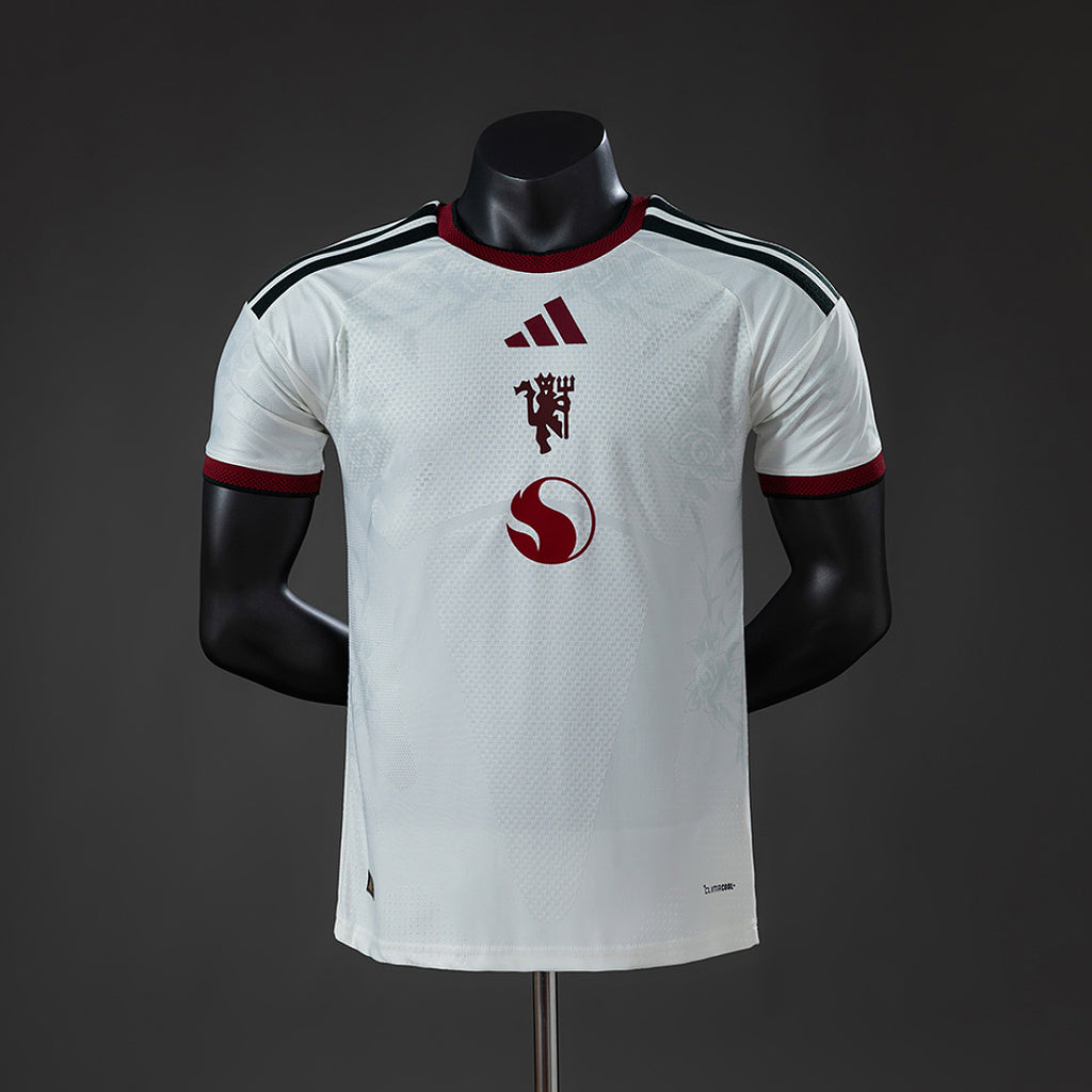 Camiseta Manchester United Tercera Gris Claro y Negra 2026/27 Versión Jugador - frente