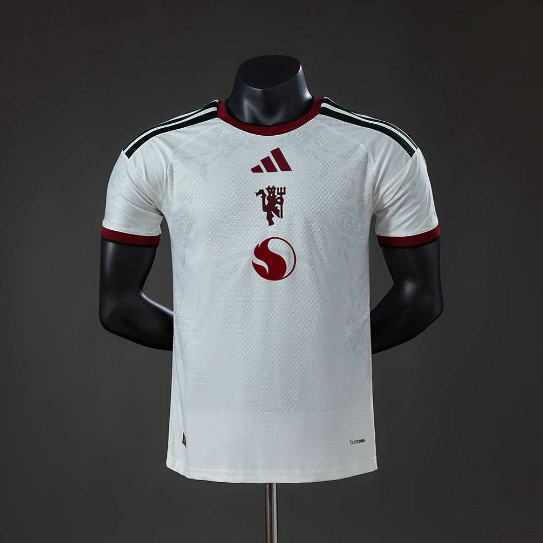 Camiseta Manchester United Tercera Gris Claro y Negra 2026/27 Versión Jugador - frente