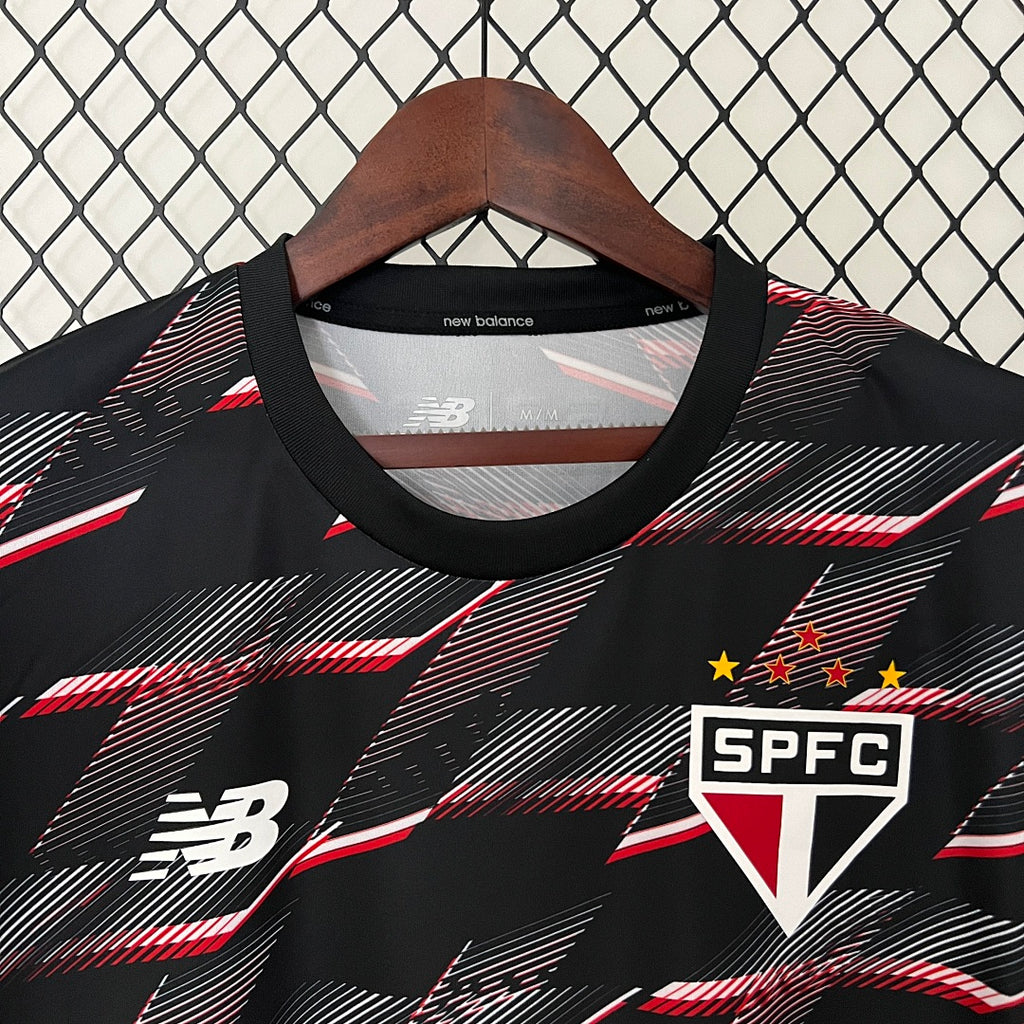 Camiseta de Entrenamiento São Paulo Burdeos y Negra 2024/25 - espalda