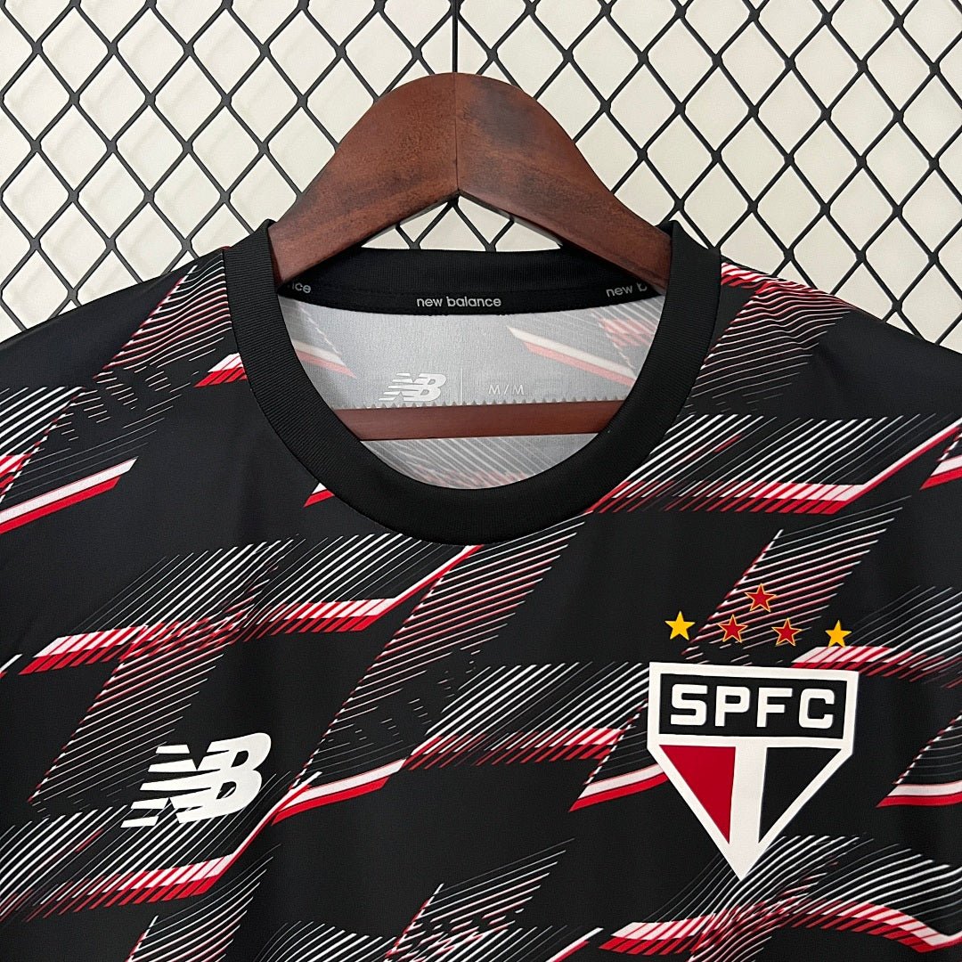 Camiseta de Entrenamiento São Paulo Burdeos y Negra 2024/25 - espalda