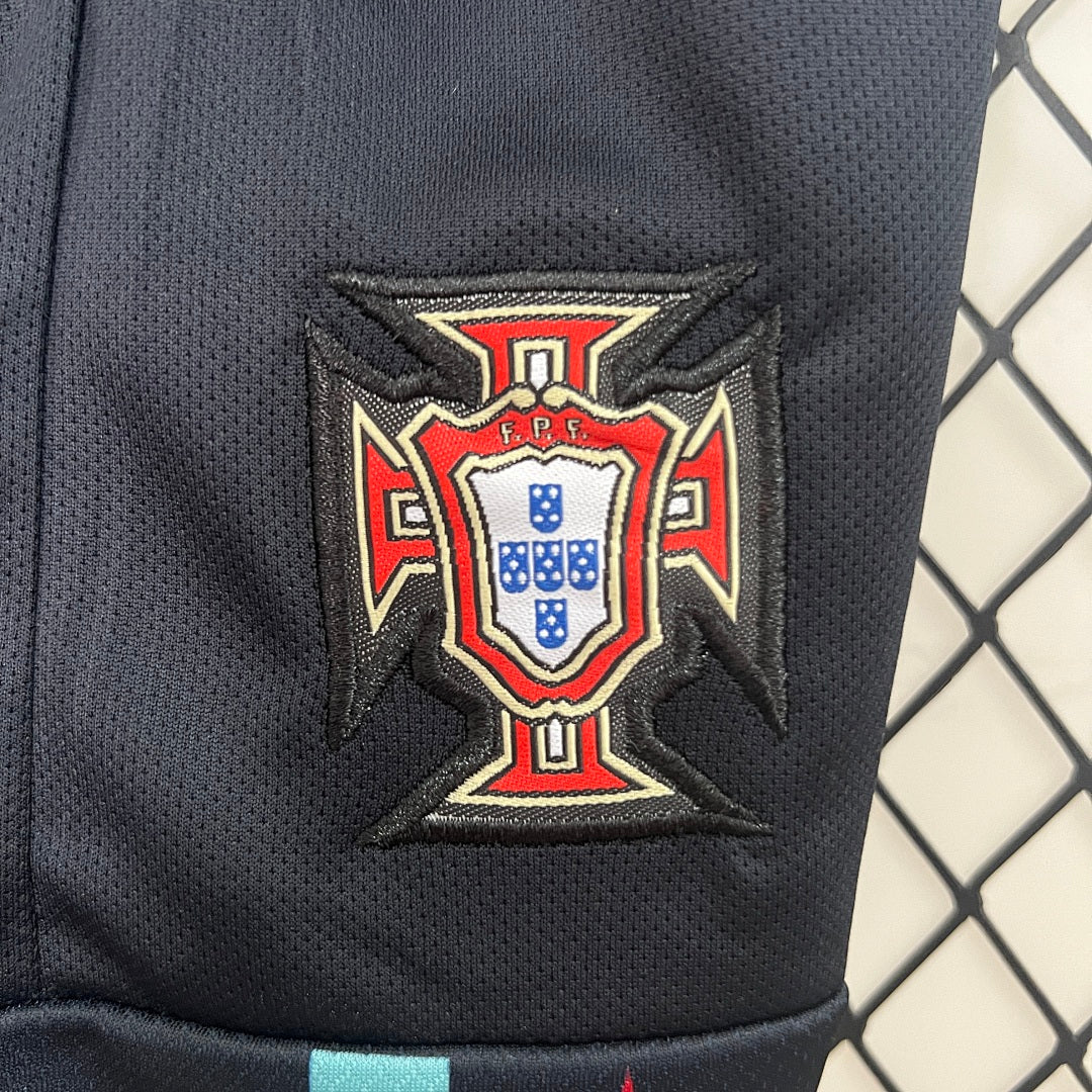 Camiseta de Entrenamiento Portugal Azul Marino y Gris Claro 2024 - espalda