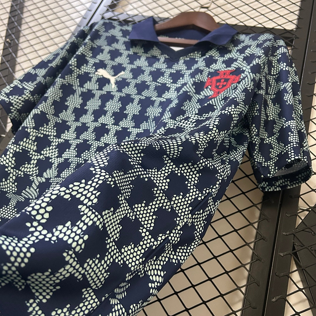 Camiseta de Entrenamiento Portugal Azul Marino y Gris 2025 - espalda
