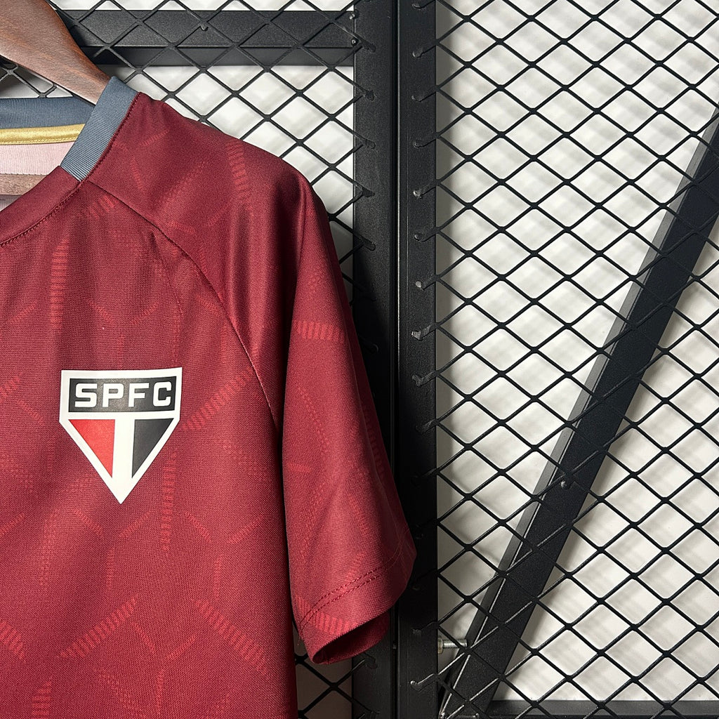Camiseta de Entrenamiento São Paulo Burdeos y Roja 2025/26 - espalda