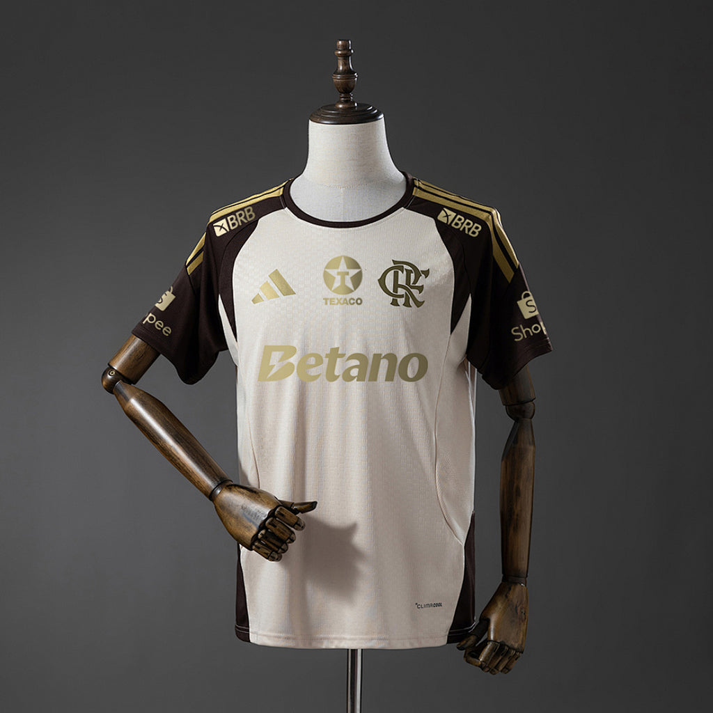 Camiseta de Entrenamiento Flamengo Beige Con Sponsors 2026/27 - frente