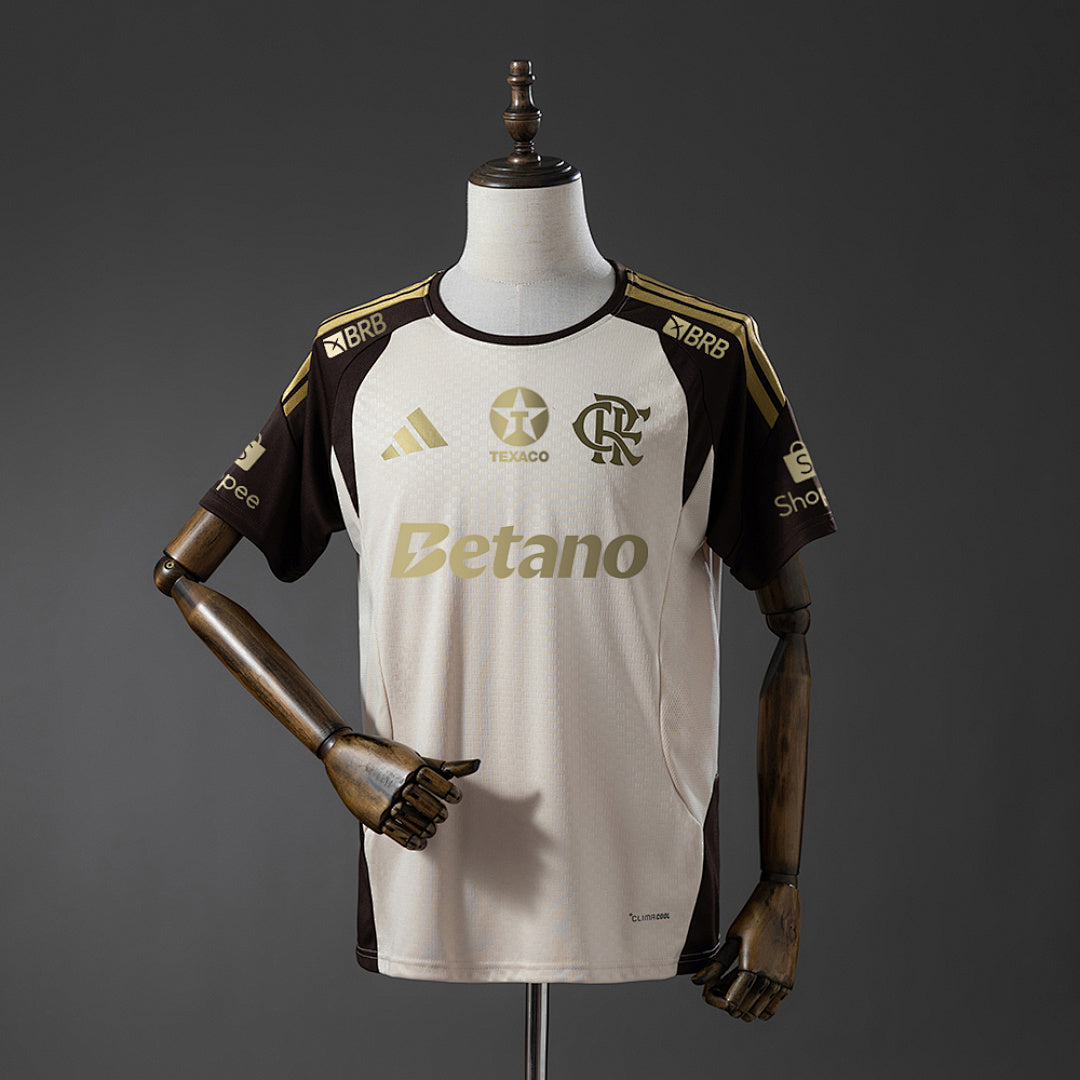 Camiseta de Entrenamiento Flamengo Beige Con Sponsors 2026/27 - frente