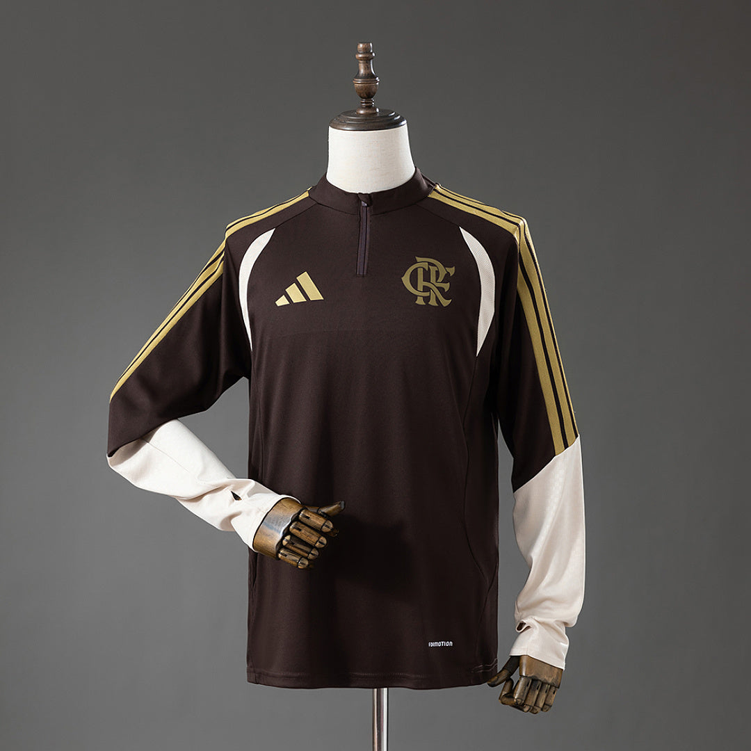 Camiseta de Entrenamiento Flamengo Café Manga Larga 2026/27 - frente